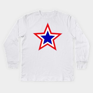 red white and blue star Kids Long Sleeve T-Shirt